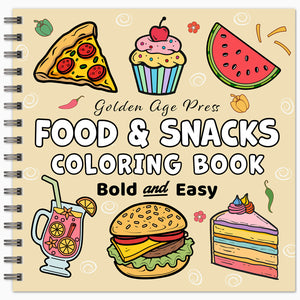 Food & Snacks Bold & Easy Coloring Book