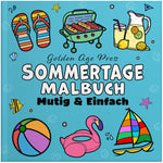 Sommer kräftig und einfach Malbuch großer Druck Ausmalseiten für Erwachsene Strandurlaub