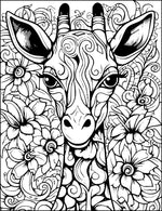 giraffe mandala zentangle and zen doodle style from animals and flowers adult coloring book