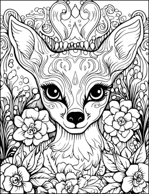 deer mandala zentangle and zen doodle style from animals and flowers adult coloring book