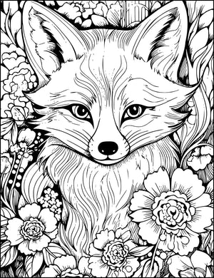 fox mandala zentangle and zen doodle style from animals and flowers adult coloring book