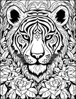 tiger mandala zentangle and zen doodle style from animals and flowers adult coloring book