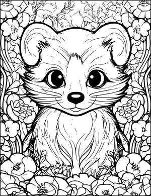 woodland animals mandala zentangle and zen doodle style from animals and flowers adult coloring book