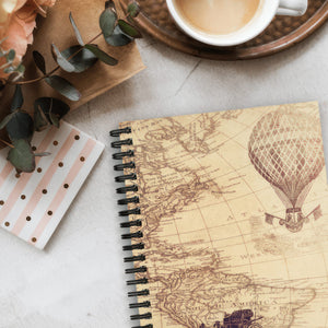 antique map spiral notebook unique gift cartography ancient world maps writing journal lined and blank