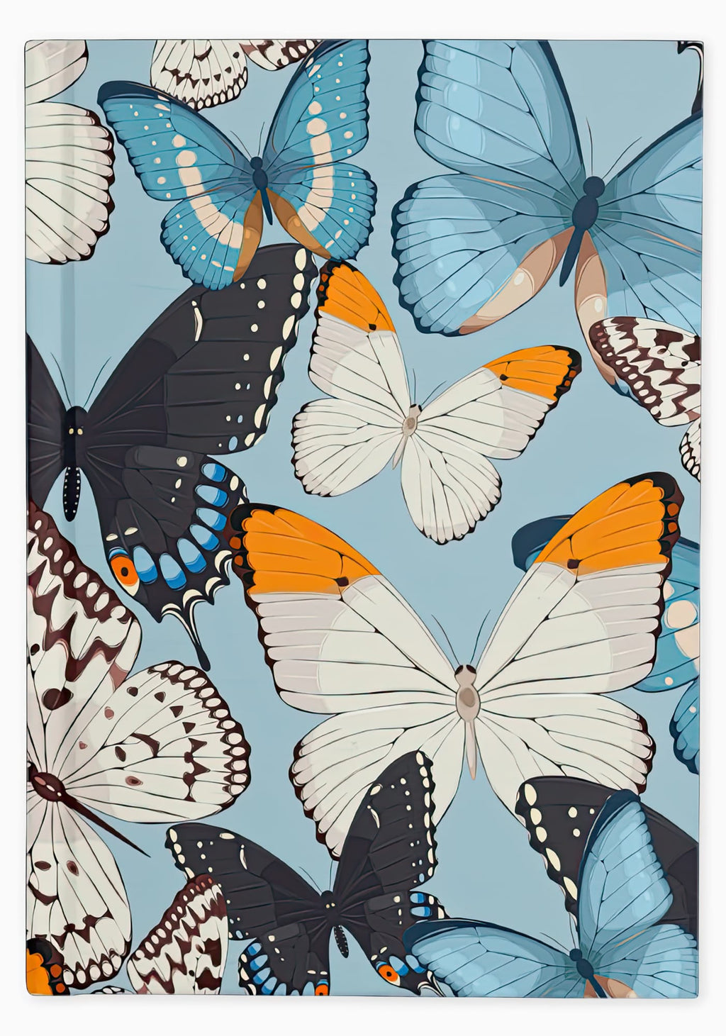 butterfly nature pattern cottagecore aesthetic monarch writing journal notebook lined small A5 and large desktop unique gift