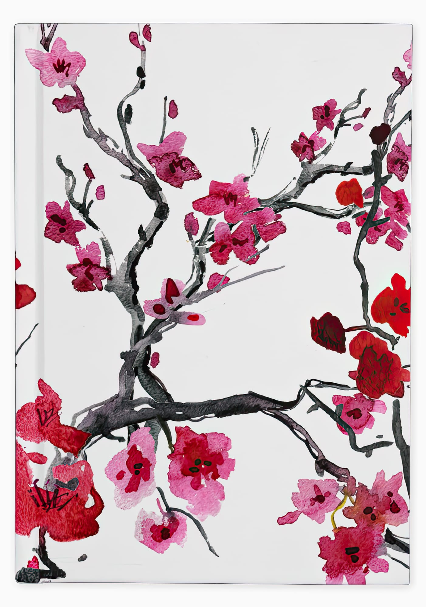 cherry blossom sakura japanese art asian writing journal notebook lined small A5 and large desktop unique gift
