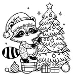 christmas animals coloring book for kids children colouring pages Xmas holiday winter rainy day activities color sheets baby racon hanging ornaments