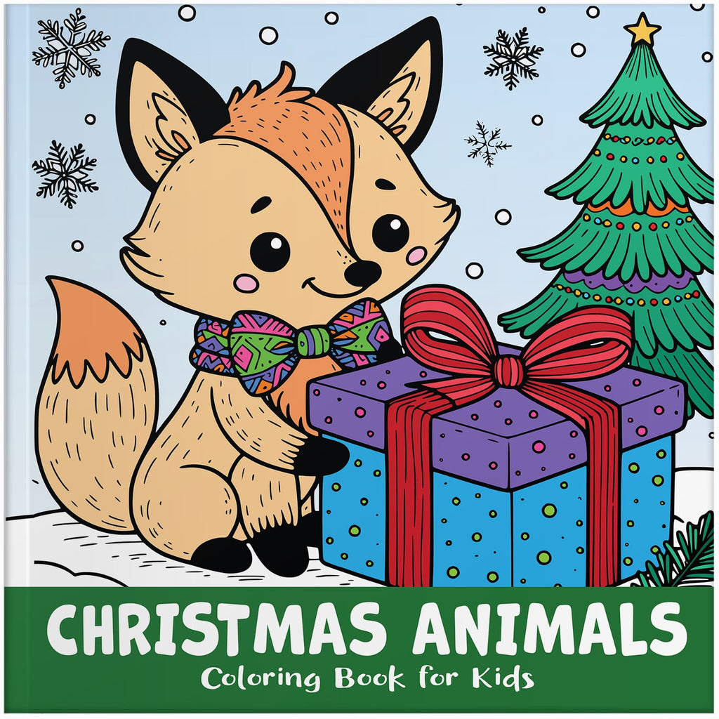 christmas animals coloring book for kids children colouring pages Xmas holiday winter rainy day activities color sheets paperback