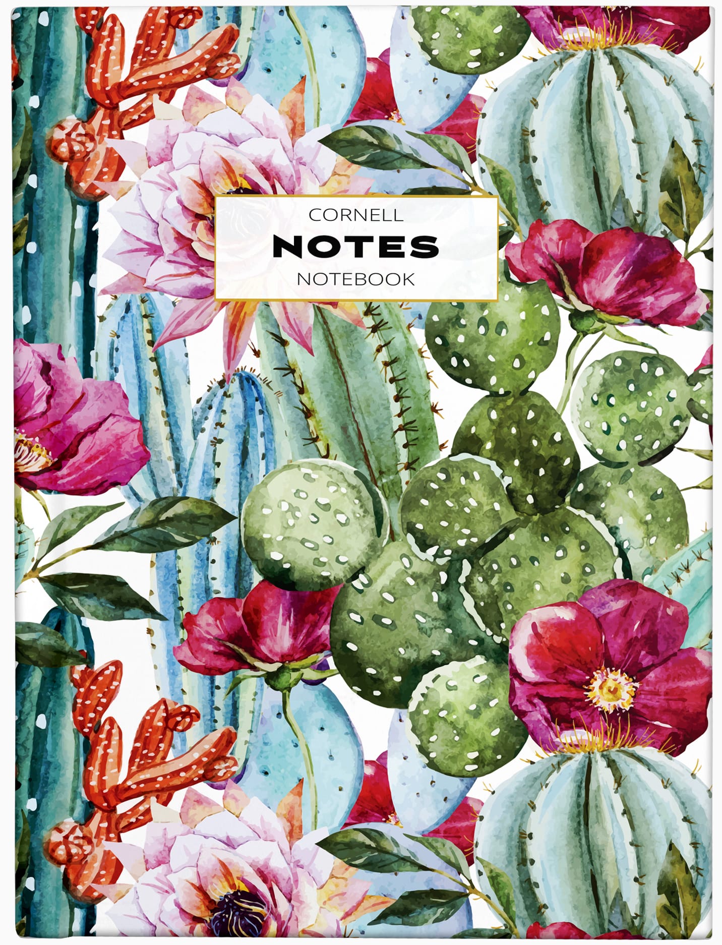 cornell notes method note taking lab notebook college lecture notes study system student university back to school supplies hardcover cactus hardback succulents hard cover