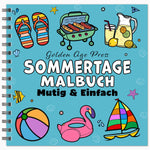 Sommer kräftig und einfach Malbuch großer Druck Ausmalseiten für Erwachsene Strandurlaub spiralbindung