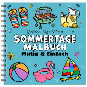 Sommer kräftig und einfach Malbuch großer Druck Ausmalseiten für Erwachsene Strandurlaub spiralbindung