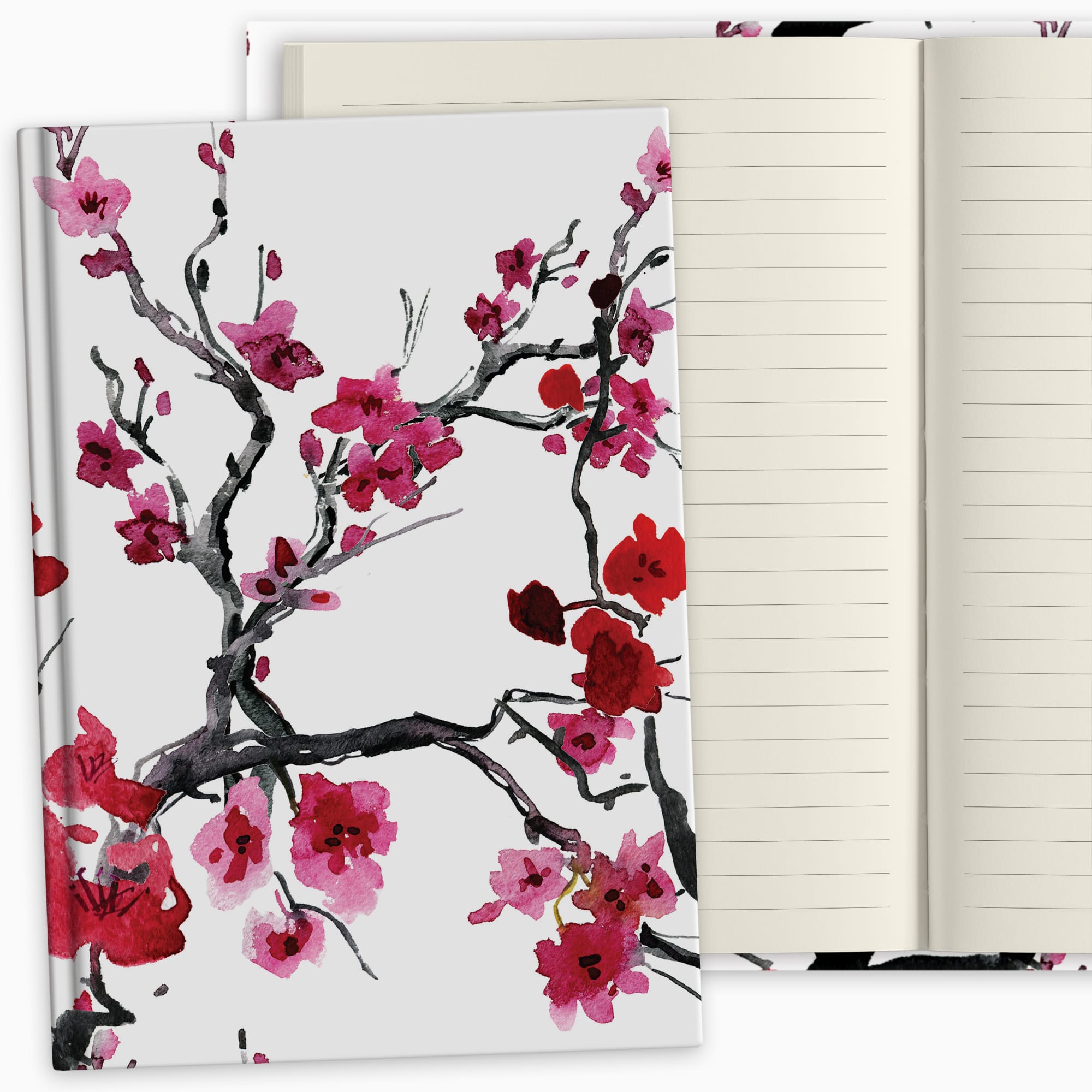 cherry blossom sakura japanese art asian writing journal notebook lined small A5 and large desktop unique gift