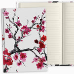 cherry blossom sakura japanese art asian writing journal notebook lined small A5 and large desktop unique gift