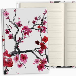 cherry blossom sakura japanese art asian writing journal notebook lined small A5 and large desktop unique gift