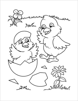 easter coloring book for kids ages 4-8 spring chicks colouring pages for girls children