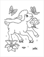 easter coloring book for kids spring lamb and butterflies colouring pages for girls children ages 4-8
