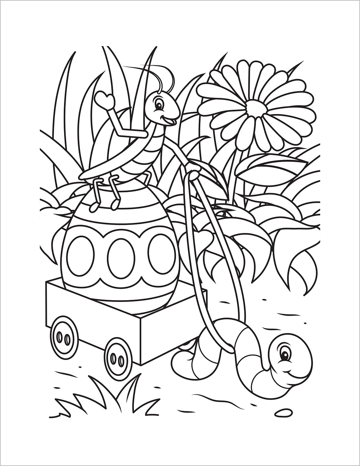 Easter Coloring Book for Kids Ages 4-8