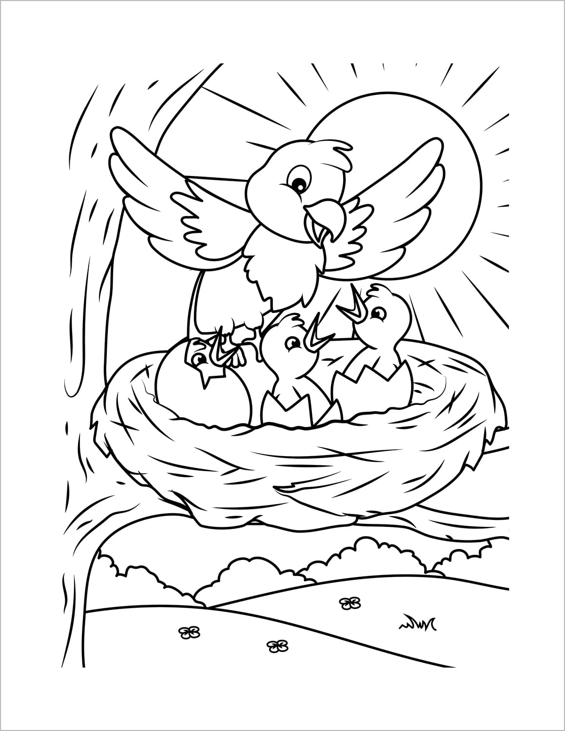 easter colouring book for children spring holiday