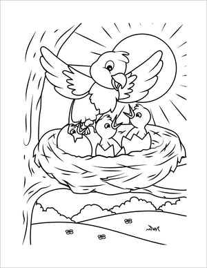 easter colouring book for children spring holiday