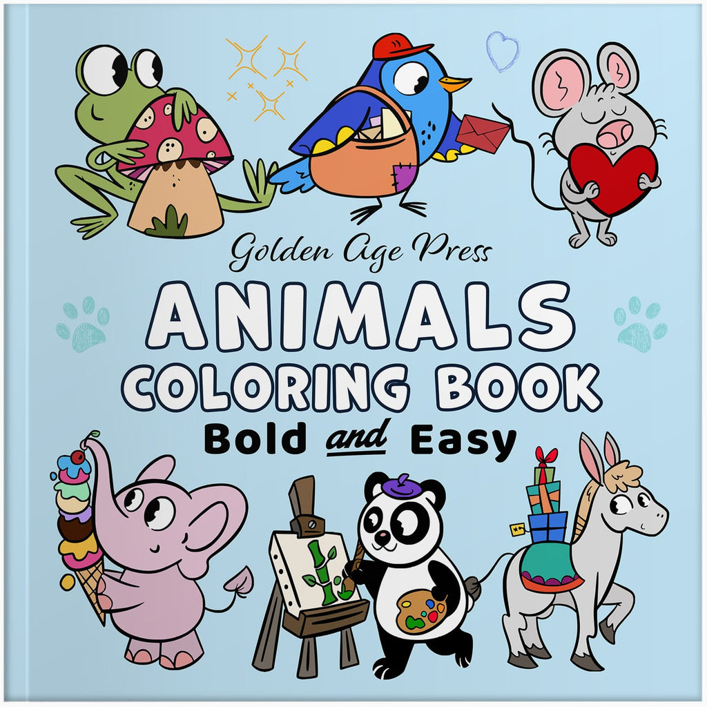 Animals Bold & Easy Coloring Book