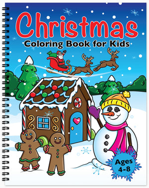 spiral bound christmas coloring book for kids XMAS winter holiday colouring pages