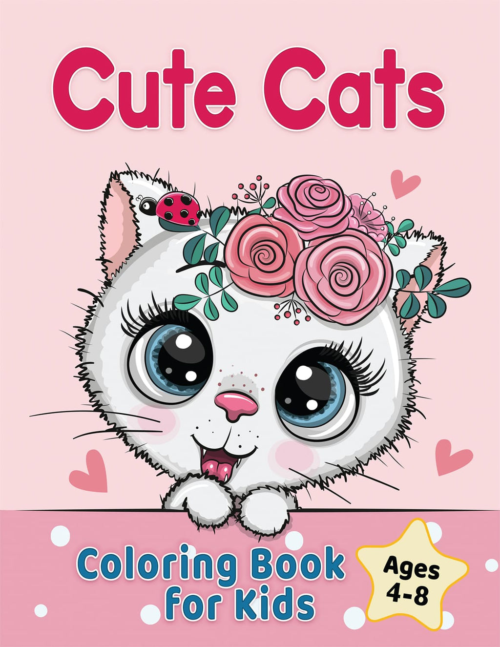 cute cats coloring book for kids ages 4-8
