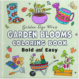 garden spring flowers bold and easy coloring book for adults large print colouring pages for kids teens and beginners easter holiday floral gardening nature theme