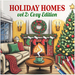holiday homes v2 christmas coloring book for adults colouring pages winter holiday hygee interior and exterior scenes