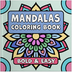mandalas bold and easy coloring book for adults simple large print colouring pages geometric patterns kids beginners seniors paperback