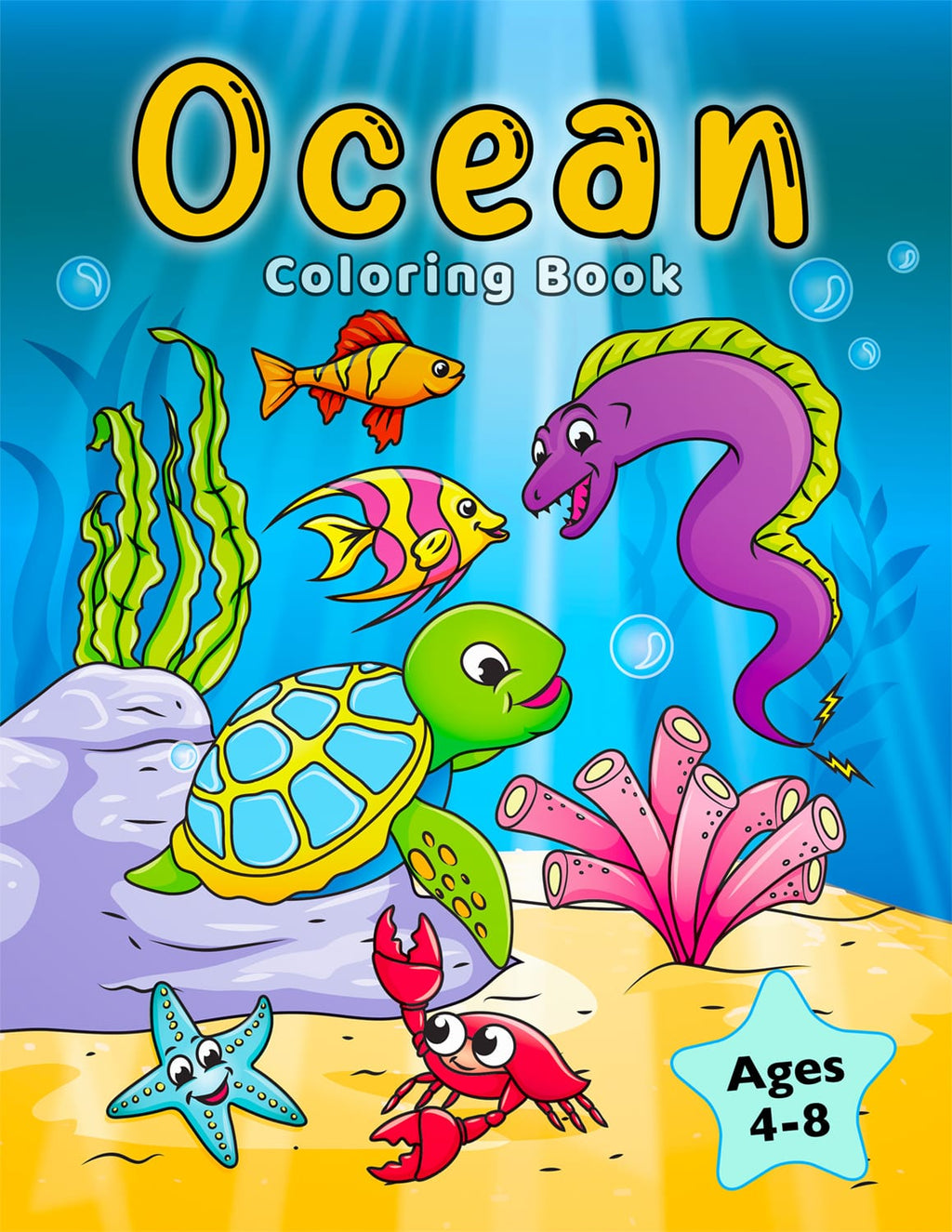 ocean coloring book for kids ages 4-8