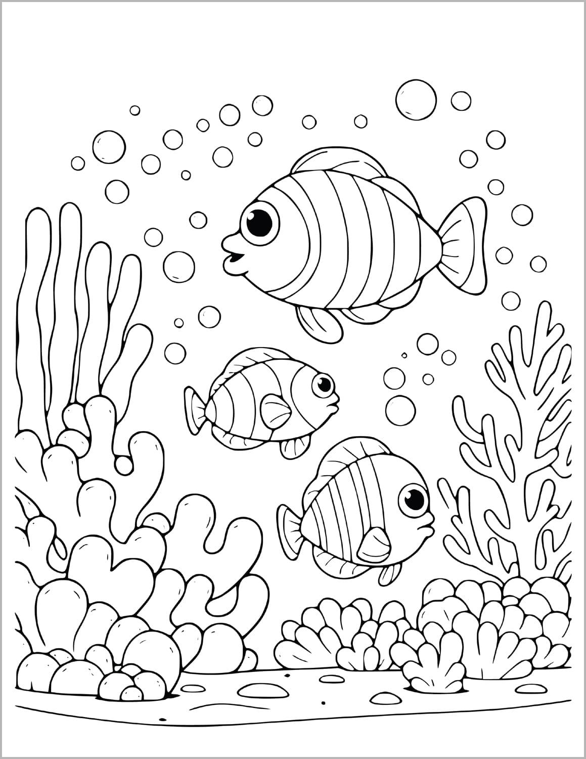 ozean tiere malbuch für kinder ausmalbilder unterwasser meer kreaturen fisch