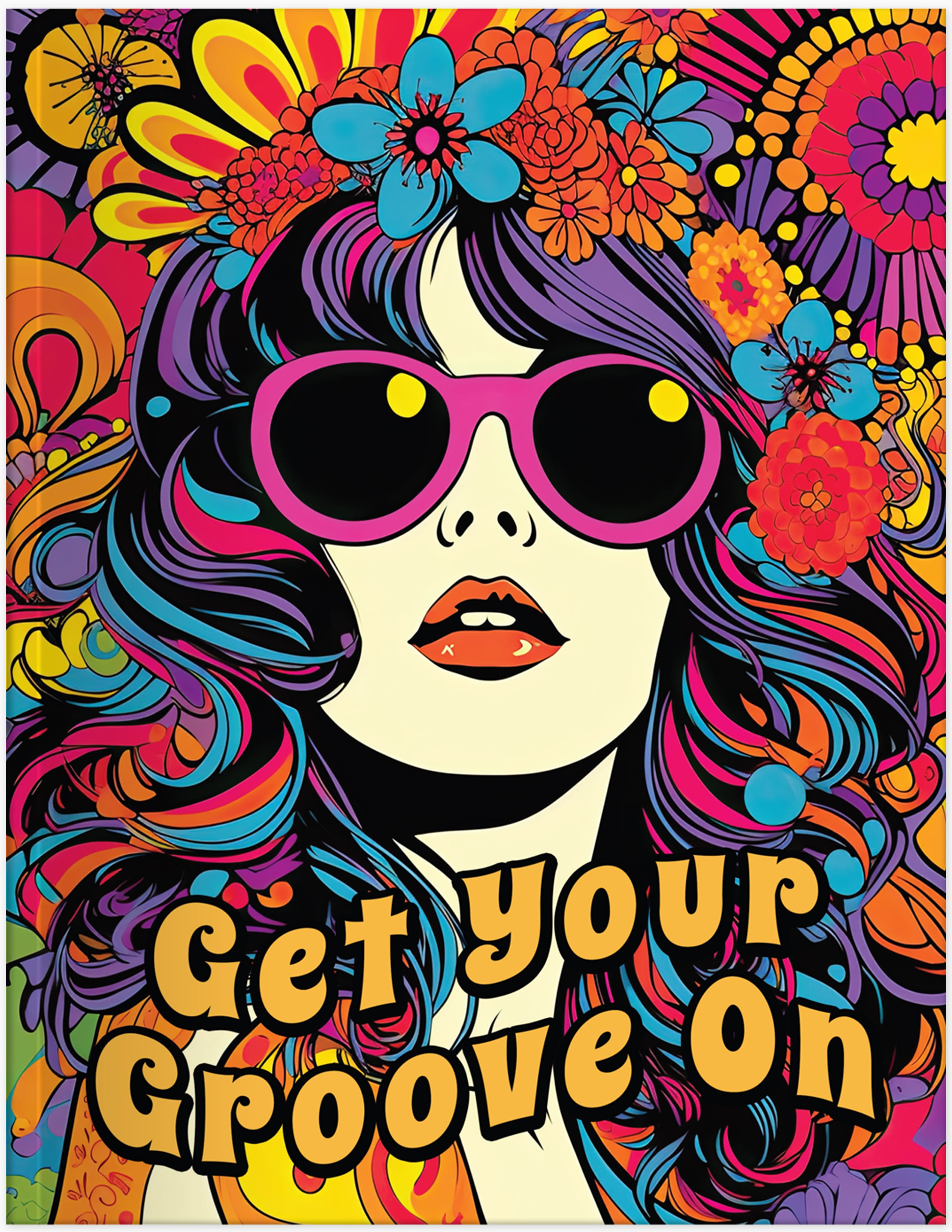 groovy retro adult coloring book 1970's hippie boho chic colouring pages for teens rainy day activities 1960's coloring sheets paperback