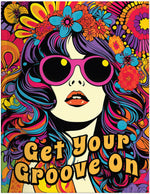 groovy retro adult coloring book 1970's hippie boho chic colouring pages for teens rainy day activities 1960's coloring sheets paperback