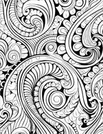 paisley pattern groovy retro adult coloring book 1970's hippie boho chic colouring pages for teens rainy day activities 1960's coloring sheets printable download pdf 