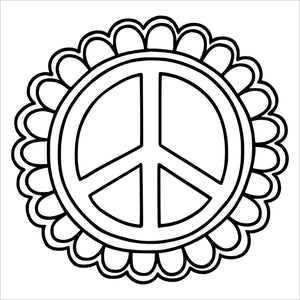 groovy vibes retro bold and easy coloring book large print colouring pages peace sign