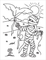 halloween coloring book for kids spooky colouring pages mummy flying a kite