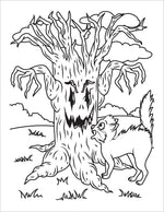 halloween coloring book for kids spooky colouring pages cat and evil tree