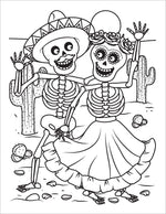 halloween coloring book for kids spooky colouring pages dancing mexican skeletons