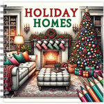 holiday homes christmas adult coloring book spiral bound colouring pages winter holiday hygge