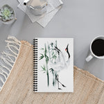 japanese asian crane spiral notebook unique gift bird animal writing journal lined and blank 