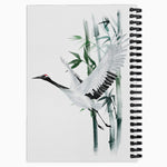 japanese asian crane spiral notebook unique gift bird animal writing journal lined and blank 