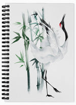 japanese asian crane spiral notebook unique gift bird animal writing journal lined and blank 