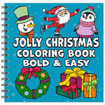 spiral bound jolly christmas bold and easy coloring book xmas simple large print colouring pages for adults kids and seniors winter hygge holiday home