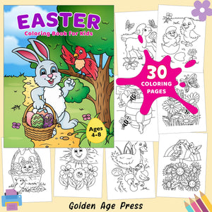 easter coloring book for kids colouring pages for girls children ages 4-8 digital download