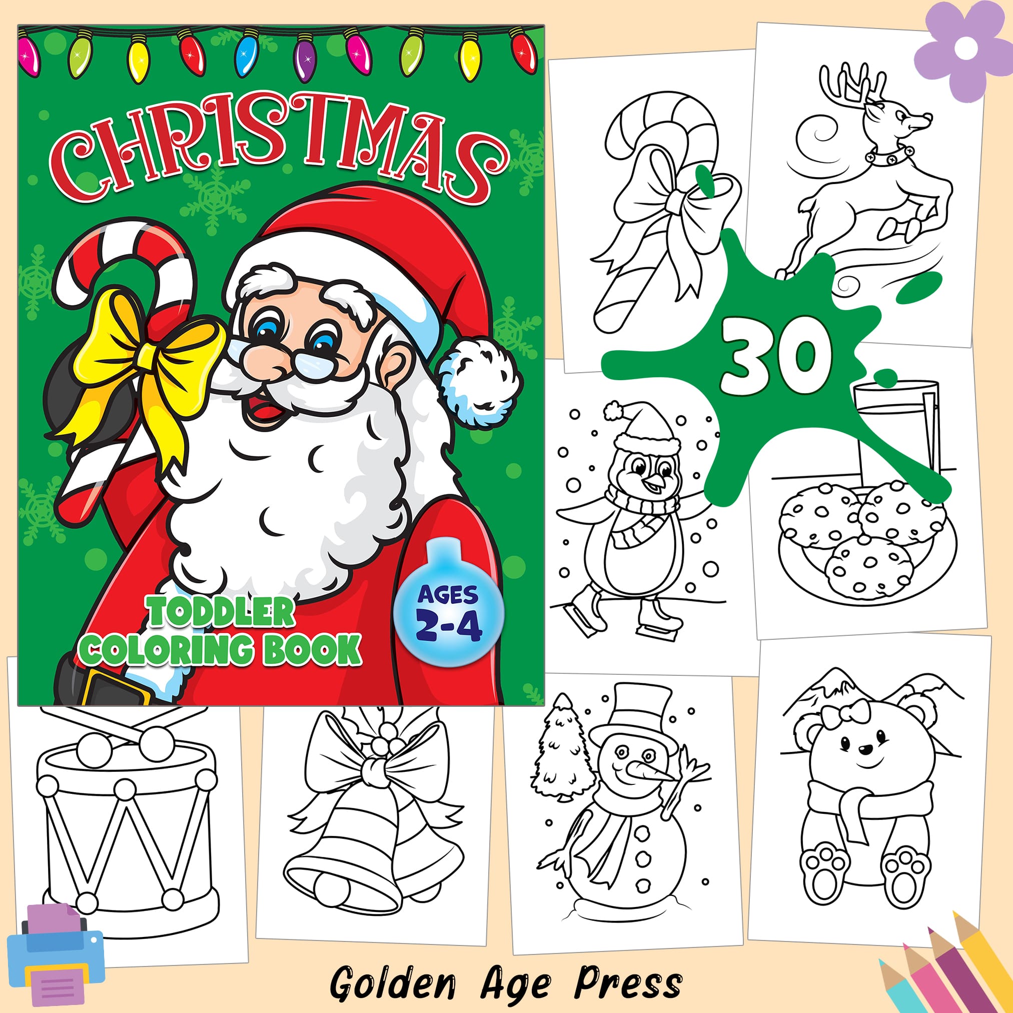 Toddler Christmas Coloring Book for Kids