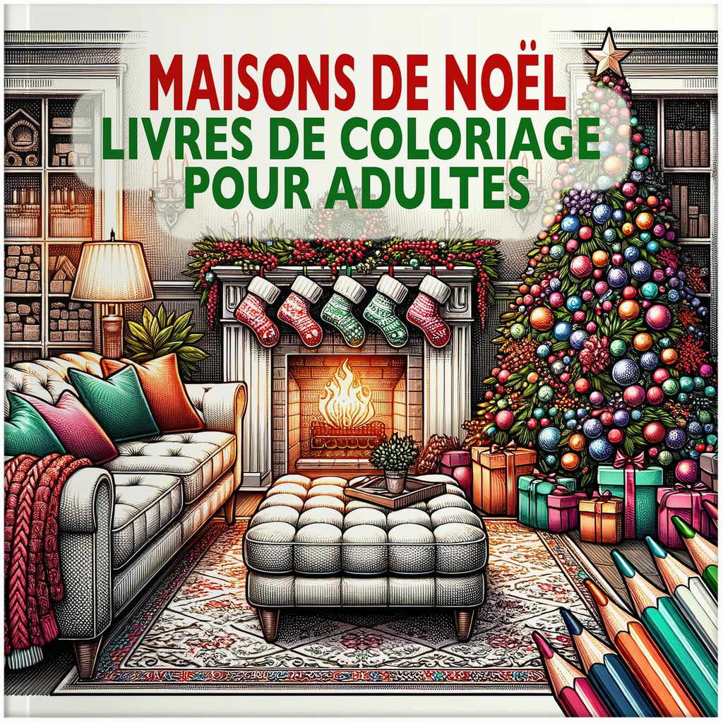 Maisons de Noël Livre de Coloriage pour Adultes