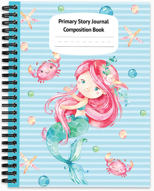 mermaid naia primary composition book K-2 story journal notebook spiral bound