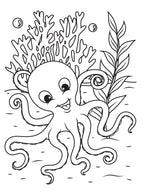 octopus coloring page for kids sea animals for children to color