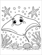 ozean tiere malbuch für kinder ausmalbilder unterwasser meer kreaturen