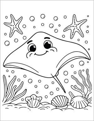 ozean tiere malbuch für kinder ausmalbilder unterwasser meer kreaturen